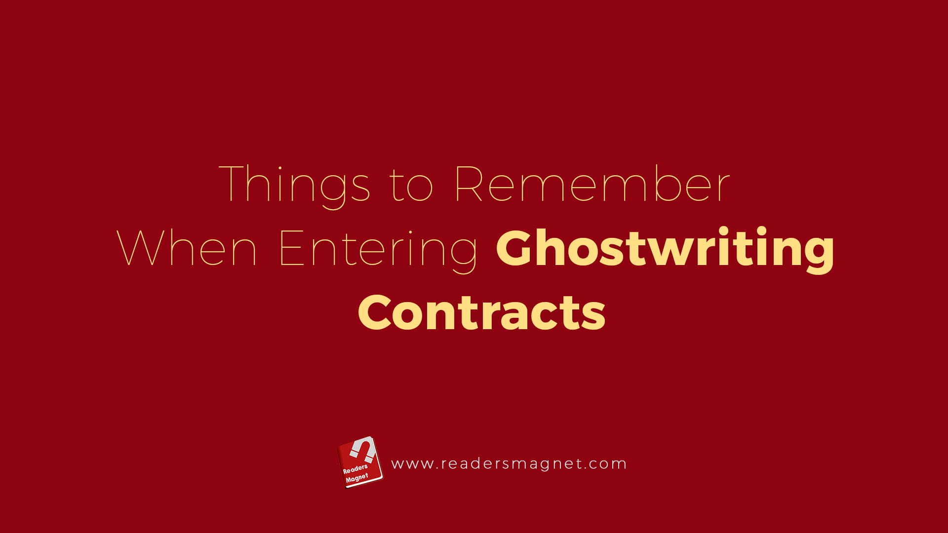 Things To Remember When Entering Ghostwriting Contracts