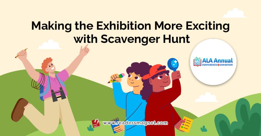 Banner: People playing scavenger hunt in the background.