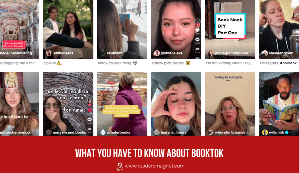 faces of people recording videos for booktok