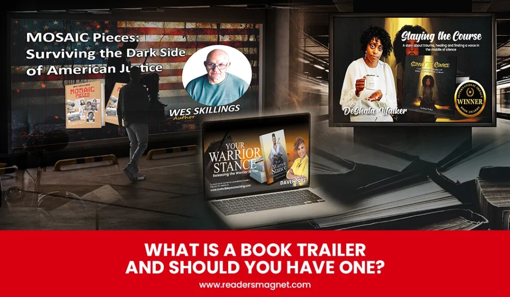 Promotional image for books and book trailers.
